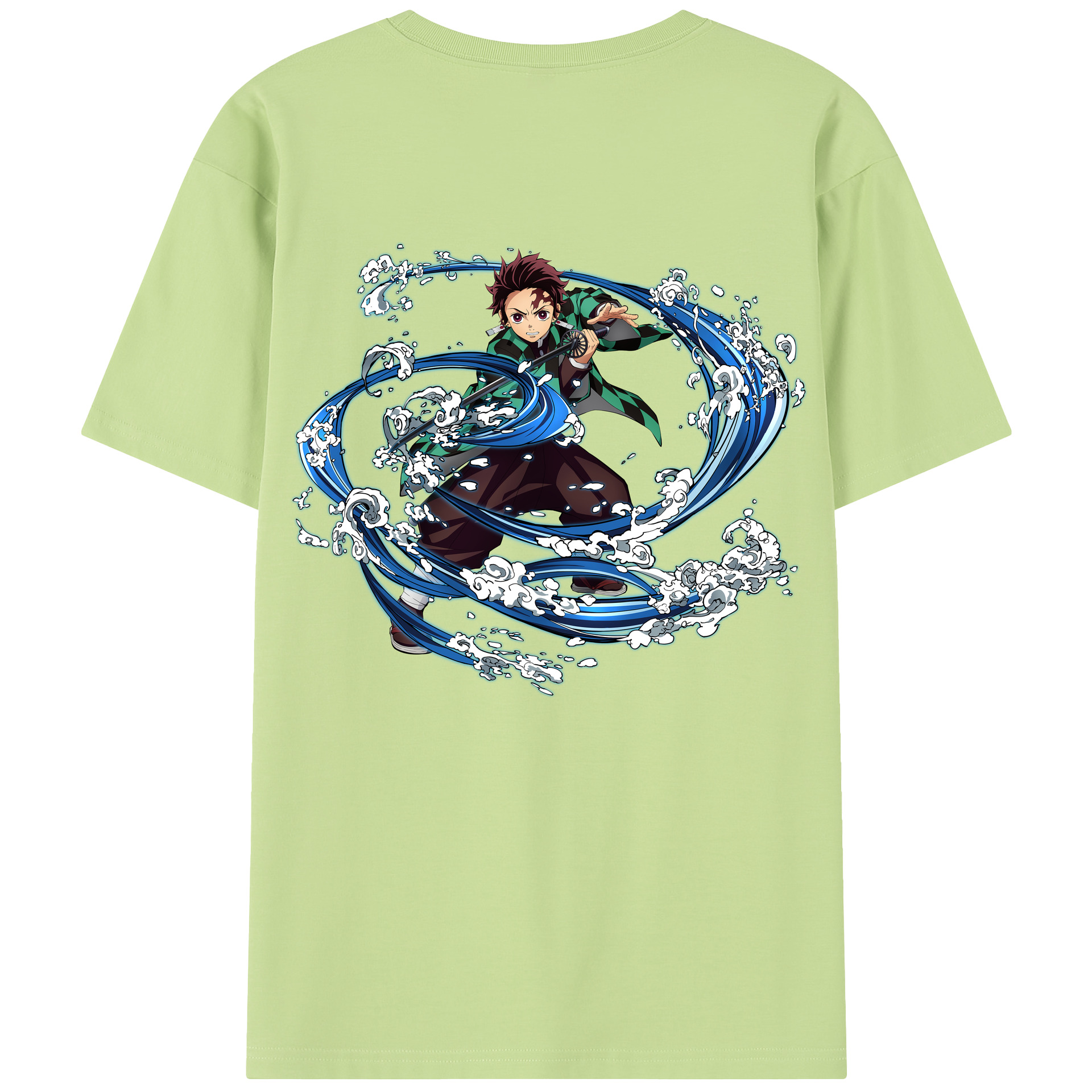 （画像用） 鬼滅の刃 竈門 炭治郎／かまど たんじろう Kamado Tanjirou 綿100％半袖Tシャツ（背面プリント）